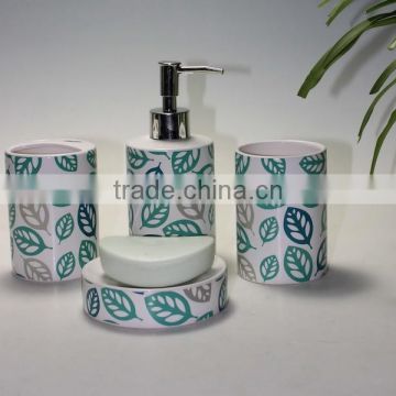 high quality leaf Ceramic Bathroom Accessory Set
