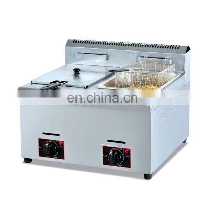 Stainless Steel LPG gas potato chips fryer with 2 tank