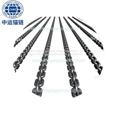 120mm Black Painted floating wind power platform  studless link anchor chain