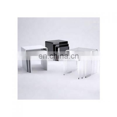 clear Acrylic Coffee Table Perspex Bedside 3 Acrylic Nest Tables