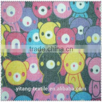 High quality cute panda printed linen fabric for garments