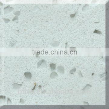 Medium glass mirror transparent chip quartz artificial stone surface slab sheet