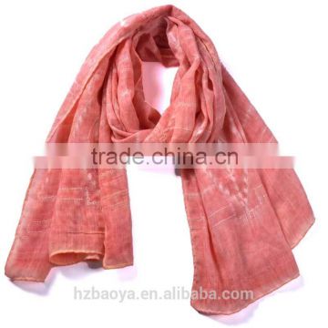 High quality dity wash 100%polyester embroidery scarf