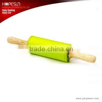 Hot sell silicone and wooden rolling pin