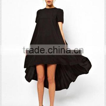 OEM Famous Brand High-Low Irregular Hem Dress