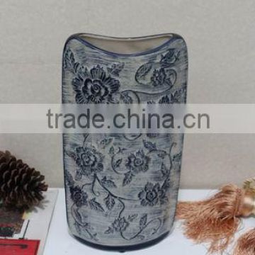 Traditional Blue and white plain ceramic vase for home deco