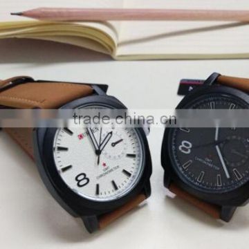 2015 waterproof Sport style Man original Curren watches Luxury Band Leather Strap quartz Clock 43mm Dial Vintage
