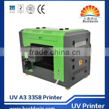 2016 new products UV flatbed printing machine 3358 a3 mini uv printer for leather