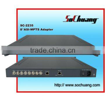 sc-2235 8 channel ip asi adapter/multicast gigabit/converter iptv
