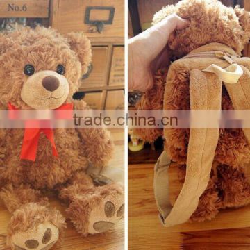 promotion teddy bear backpack for kids / plush teddy bear bag gifts / Customized teddy bear school bag plush toy