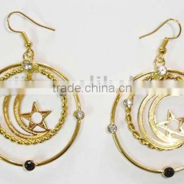 Fashion earring with star and moon style