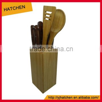 AH09 bamboo wood 7 slots universal knife block or holder without knives