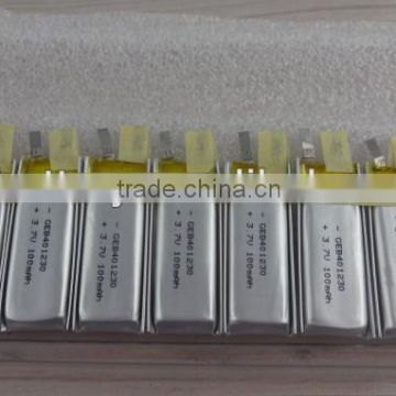 hot-selling rechargeable li-polymer battery 401230 3.7V100mah from 10 years supplier