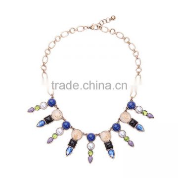 OEM/ODM Manufacture 2016 Latest Design Fashion Sweety Colors Crystal Pendant Necklace for Female