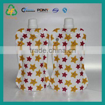 Custom order flexible liquid packaging plastic bag