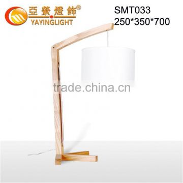 Modern Adjustable wood Table Lamp,Wooden table lamps ,solid wood tripod white fabric shade table lamps