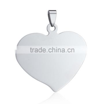 Fashion jewelry 316l stainless steel heart shape pendant necklace for women men
