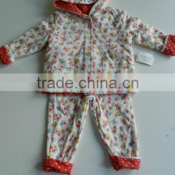 Baby Set Jacket and Trousers Reversable Floral Cotton Outfit