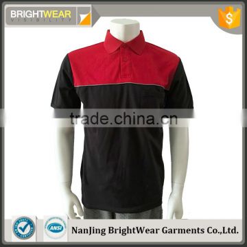 Two colored uniform custom embroidery contrast piping Australia pique polo shirt