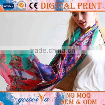 Chiffon Printed Flower Stoles And Shawls