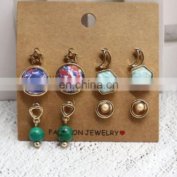 Moon and Star Earring Set