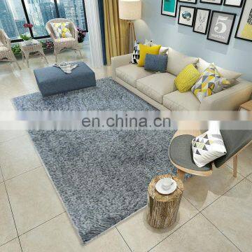 Household modern area living room shaggy silk polyester carpet living room