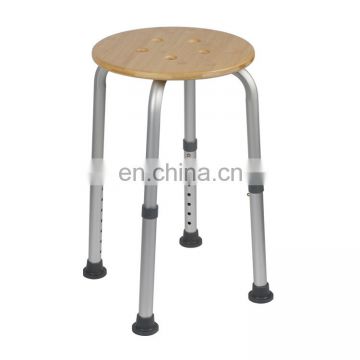 height adjustable bathroom toilet bamboo shower stool adjustable legs swivel seat