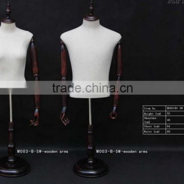 wholesale adjustable female/male mannequin upper body manikin with wooden base dummy mannequin M003- B-5W