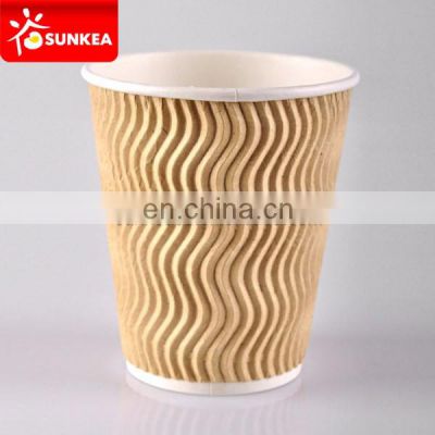 10oz kraft wave ripple paper cups for hot beverage