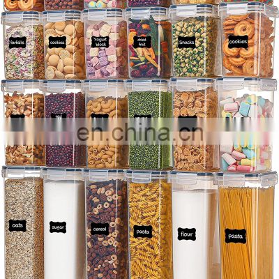 Hot selling 24peice Pantry Organization set Airtight food container set Cereal Storage Container with Lids