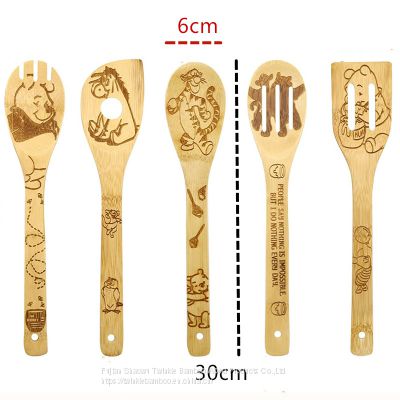 Twinkle bamboo Wholesale Cartoon Style bamboo utensils burned cooking spoon set