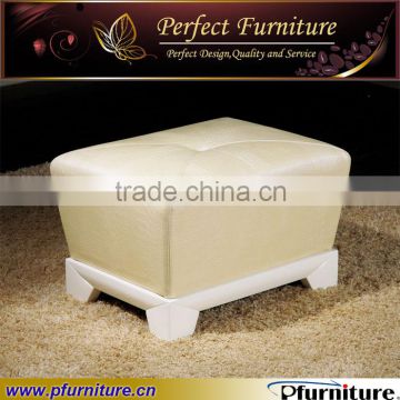 Genuine leather OR fabric or PU leather covered wood ottomans CN120916