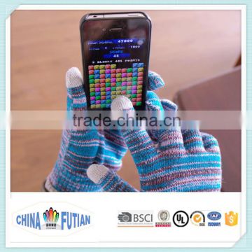 FUTIAN Multiple Colors fingers conductive itouch screen gloves smart phone