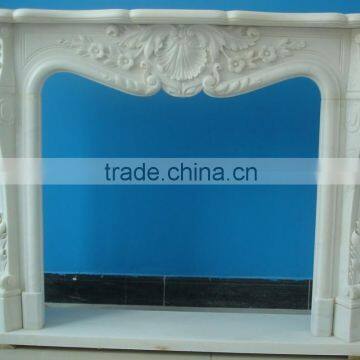 Marble caving fireplace mantel