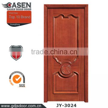 China wood door manufacturer sapele raised 2-planked panels carving wood door for sale