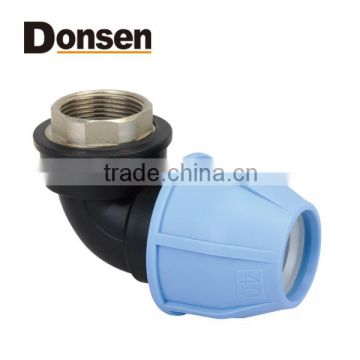 2014 90 ELBOW FEMALE WITH BRASS THREADED INSERT PP COMPRESSION FITTINGS