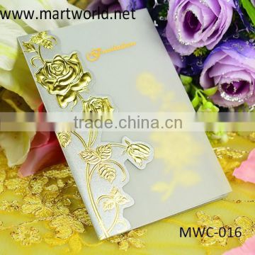 professional elegent romantic royal wedding invitation card for wholesale, OEM greeting card design (MWC-016)