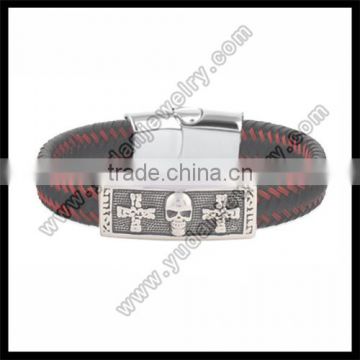 Magnetic clasp leather bangle wholesale