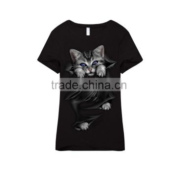 dark animal 3d printed t shirts for slim women