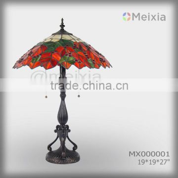 MX000001 wholesale stained glass table lamp shade maple leaf tiffany lamp glass decoration