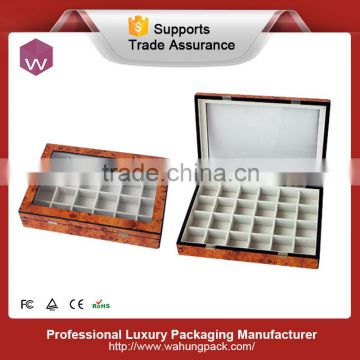 tea storage wood box with glass lid ,tea gift packaging box wood
