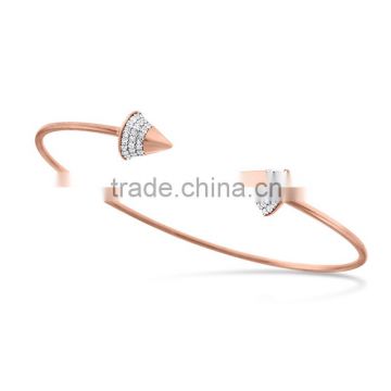 wholesale price adjustable bangle bracelet two tone plated                        
                                                Quality Choice