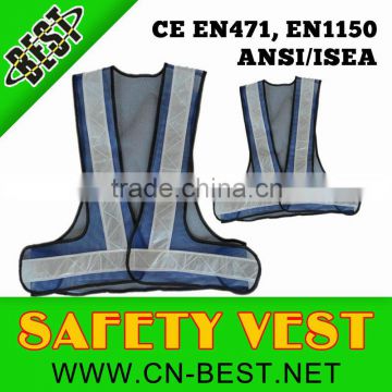 100% polyster mesh blue reflective vests