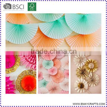 Handmade Hanging Wedding Decoration Chinese Round Tissue Paper Fan                        
                                                Quality Choice