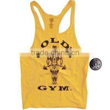 gold gym singlet/ gym vest/ tank tops y back