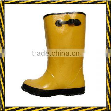 Overshoes rubber boots, yellow slush rubber boots
