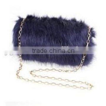 Latest fake fur retro style ladies shoulderbag