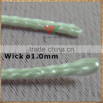 Hottest Promotion Fibreglass silica Candle wicks 1.0mm Braided Silica Cord for many E-Cigarettes Atomizer