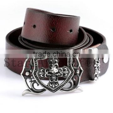 Factory offer automatic buckle belts fancy High quality leather international standard man belts for wholesale