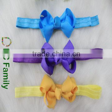 Fold over elastic headband with 3 inches grosgrain Bows